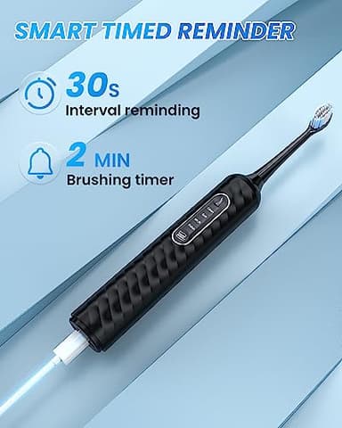 UNINGOPI Electric Toothbrush with Water flosser, 3 in 1 Teeth Cleaning Kit with 7 Modes, Electric Toothbrush and flosser Combofor Adults, Water Flosser Portable for Travel and Home (Black) - Image 6