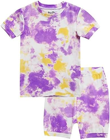 VAENAIT BABY Infant Toddler Kids Junior Soft Bamboo Pajamas Tie Dye Short Summer Pjs 2pcs Set 6M-12Y - Image 3