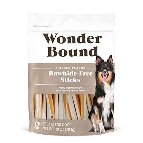 Wonder Bound Chicken Flavor Dog Treat Sticks - 12 Count - Rawhide-Free, Dental Health Chews for Plaque & Tartar Control, Easy Digest, Long-Lasting Snack - Image 1