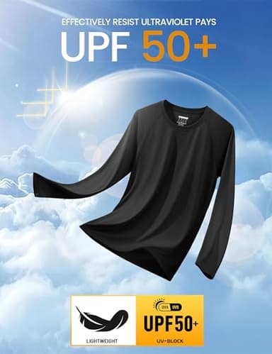 MAGCOMSEN Men's Long Sleeve UV Sun Protection Shirts UPF 50 Black - Image 3