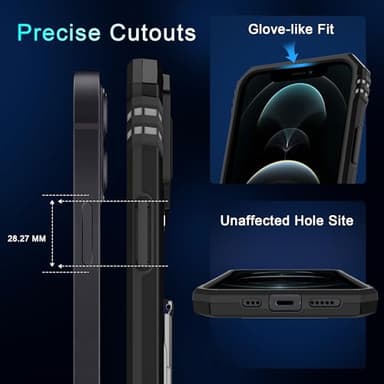 DEERLAMN Case for iPhone 13 Pro Max with Slide Camera Cover+Screen Protector(1 Pack),Rotated Ring Kickstand Military Grade Shockproof Protective Cover 6.7 Inch-Black - Image 6