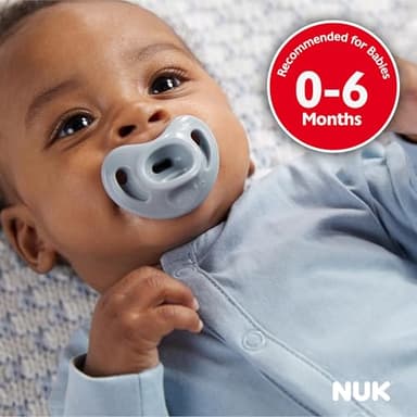 NUK 100% Silicone Comfy Orthodontic Pacifiers, 0-6 Months, Neutral Fashion, Timeless Collection, 5 Count - Image 2