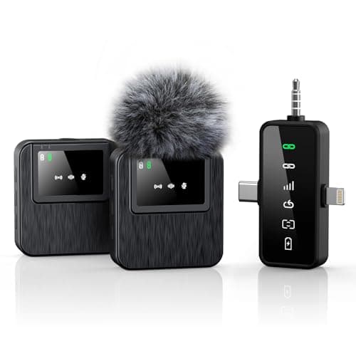 BAILIXIN 3-in-1 Mini Microphone for iPhone, Android, Camera - 328ft Long Range, 20H Battery Life, Wireless Microphones, Lapel Mic with AI Noise Reduction for Video Recording, YouTube, TikTok - Image 1