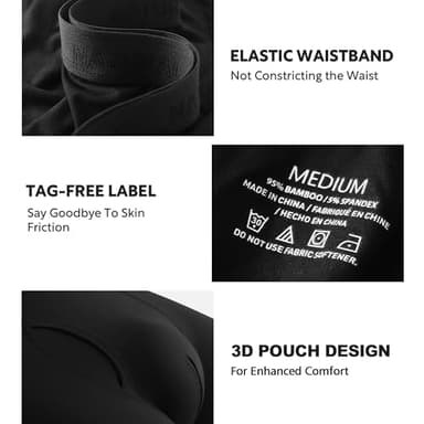 Natural Feelings Men's Underwear Viscose from Bamboo Boxer Briefs Underwear Pack for Men, Multicolor, Large - Image 3
