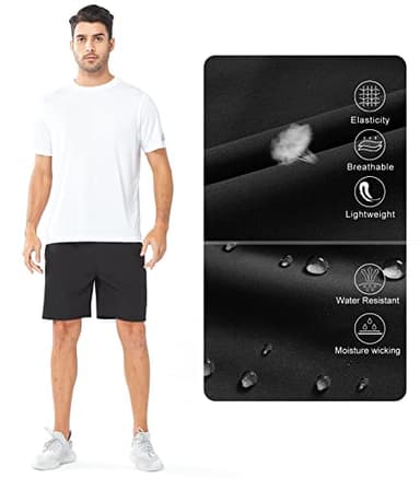 NORTHYARD Men's Athletic Running Shorts Quick Dry Workout Shorts Lightweight Sports Gym Basketball 7"/ 9"/ 5" Tennis Hiking Exercise Black-7 inches 2XL - Image 4