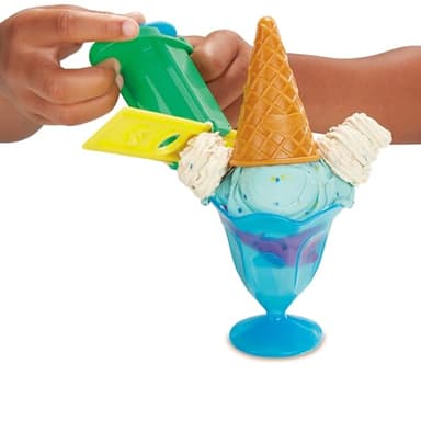 Play Doh Kitchen Creations Ice Cream Party Set with 22 Tools & 6 Colors, 2-Ounce Cans, Back to School Classroom Supplies, Preschool Toys, Ages +3 (Amazon Exclusive) - Image 5