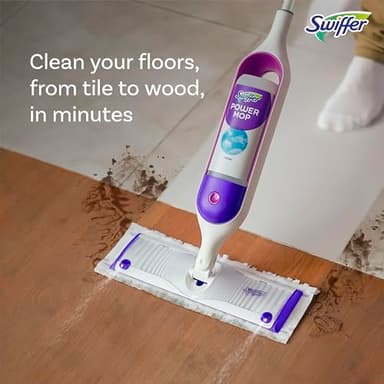 Swiffer PowerMop Multi-Surface Mop Kit for Floor Cleaning, Includes PowerMop, 2 Mopping Pad Refills, 1 Cleaning Solution with Fresh Scent and 2 Batteries - Image 5