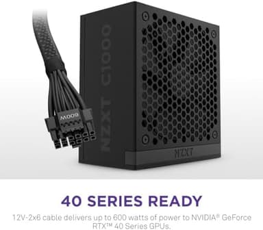 NZXT C1000 Gold ATX 3.1 - Fully Modular Low-Noise PC Gaming Power Supply - 1000 Watts - 80 Plus Gold - 12V-2x6 Connector - Zero Fan Mode - 100% Japanese Capacitors - Black - Image 5