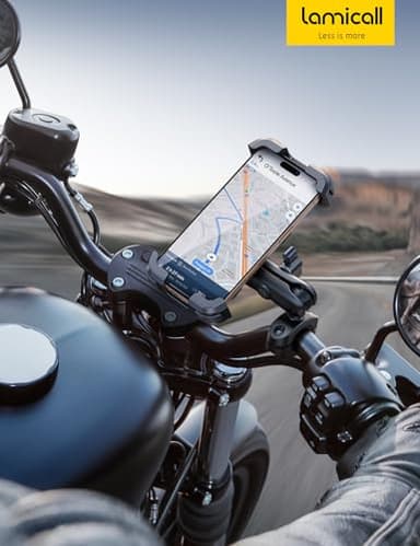 Lamicall Motorcycle Phone Mount Holder - [Dual Vibration Dampener] [Metal Adjustment Arm] Motorcycle Cell Phone Holder, Bike Handlebar Phone Mount, for iPhone 16/15/ 14/13 Pro Max, 4.7-6.7" Phones - Image 7