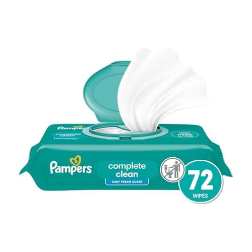Pampers Baby Wipes, Complete Clean Baby Fresh Scented Wipe, Gently Cleans Head to Toe, 72 Total (1 Flip-Top Packs) - Image 1
