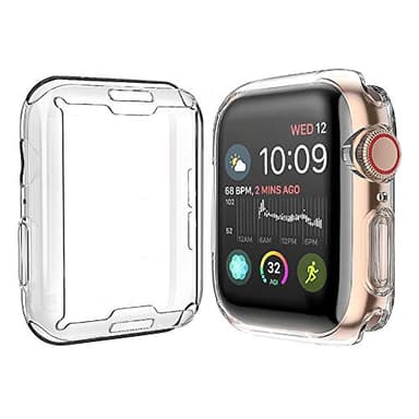 JULK [2-Pack] 44mm Case for Apple Watch New SE-2024 / Series 6 / Series 5 / Series 4 Screen Protector, Overall Protective Soft Case TPU HD Ultra-Thin Cover for iWatch, 2 Transparent - Image 1