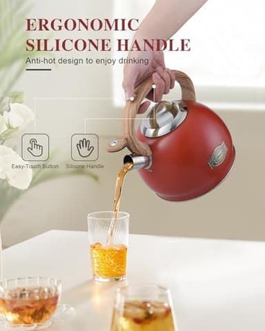 Tea Kettle Stovetops, 2.7 Quart Food Grade Stainless Steel Water kettles for Stove Top Teatop with Anti-hot Ergonomic Handle,Suitable for All Heat Sources - Image 8