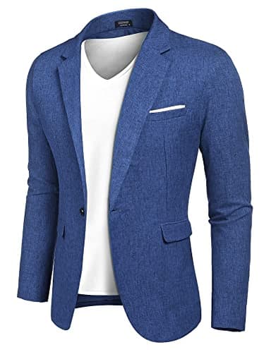 COOFANDY Men's Blazer Casual Sport Coats Slim Fit One Button Suit Jacket Lightweight Sports Jacket (Royal Blue,Small) - Image 1