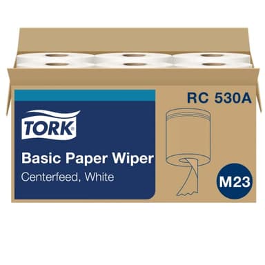 Tork Centerfeed Hand Towel White One-at-a-time Dispensing, M23 Compatible 6 Rolls x 530 Sheets (RC530) - Image 1