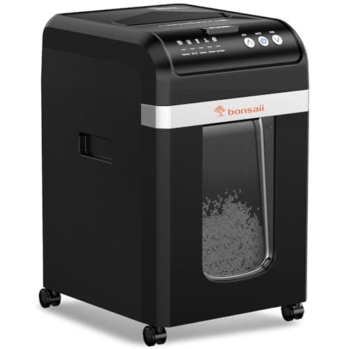 Bonsaii 200-Sheet Auto Feed Paper Shredder, 60 Minutes Nonstop Heavy Duty Shredders, 8.1 Gallon Large Bin Office Document Shredder, Micro-Cut/High Security P-4 Commercial Grade Shredder (C283-A) - Image 1