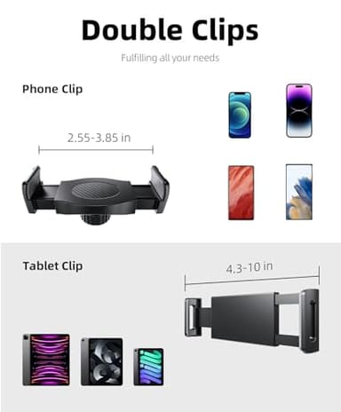 Weilisi Heavy Duty Tablet Tripod Stand 82” Tall, Floor Stand with Remote and Adjustable Gooseneck for Watching/Stream/Recording, Tripod for iPad Pro 12.9”/Kindle/iPhone, and All 4.5-13” Tablet/Phone - Image 5