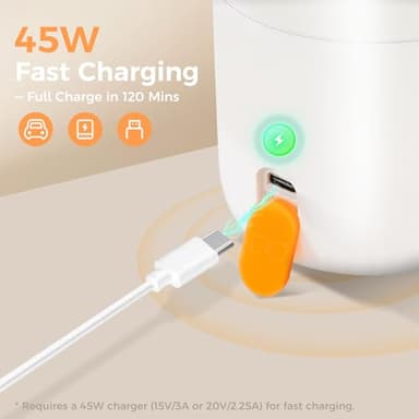 Portable Bottle Warmer for Travel, 12oz Large Capacity Fast Heating Breast Milk, Water & Formula On The Go Baby Bottle Warmer Accurate Temp Control with 4 Levels Long Battery Life for Car & Airplane - Image 5