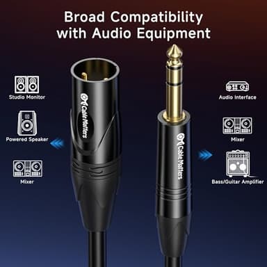 Cable Matters 6.35mm (1/4 Inch) TRS to XLR Cable - 10ft, Male to Male XLR to TRS Cable, Black - Not for Microphone Use - Image 4