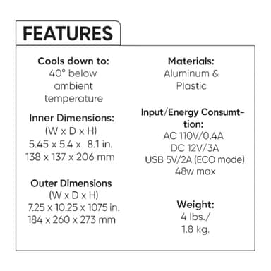 Cooluli Mini Fridge for Bedroom - Car, Office Desk & Dorm Room - Portable 4L/6 Can Electric Plug In Cooler & Warmer for Food, Drinks, Skincare Beauty & Makeup - 12v AC/DC & Exclusive USB Option, Blue - Image 4