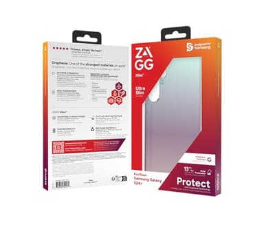 ZAGG Milan Samsung Galaxy S24+ Case - Semi-Transparent, Runway-Inspired Design, Graphene Reinforced, 13ft Drop Protection, Eco-Friendly, Wireless Charging Compatible, Iridescent - Image 4