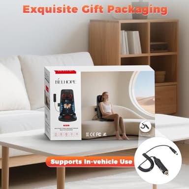 Shiatsu Neck and Back Massager with Heat, 4D Kneading Back Massager for Pain Relief Deep Tissue, Comfortable Back Massage for Chair, Massager for Home Office, Christmas Gifts for Women Men Parents - Image 7