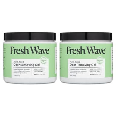 Fresh Wave Odor Removing Gel, 15 oz., Pack of 2 - Odor Absorbers for Home, Safer Odor Relief, Natural Plant-Based Odor Eliminator, Every 15 oz. lasts 30-60 Days, For Cooking, Trash & Pets - Image 1
