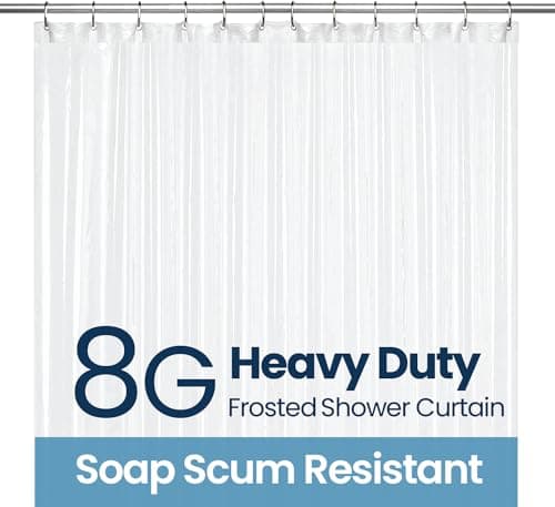 LiBa Bathroom Shower Curtain Waterproof Plastic Shower Curtain Premium PEVA Non-Toxic with Rust Proof Grommets Frosted 8G Bathroom Accessories 72x72 - Image 1