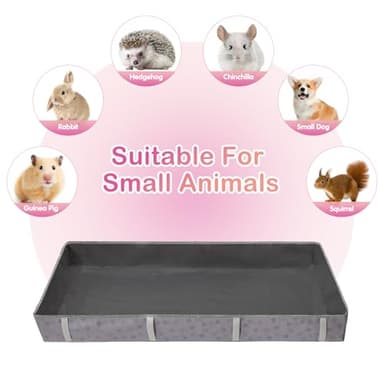 Funfurry Waterproof Guinea Pig Cage Liner,Washable Tarp Bottom Base,Cage Liners for Small Animals,Hamster Chinchilla Hedgehog Ferret Rabbit. (Dark Grey-Paw, 24" X 48") - Image 5