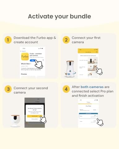 Furbo 360° Dog Camera + Mini (2-Camera Bundle Nanny Pro Subscription): Dog Safety & Home Security Alerts, Pet Camera with Speaker, Phone App & Night Vision (New Subscription Needed at Setup) - Image 8
