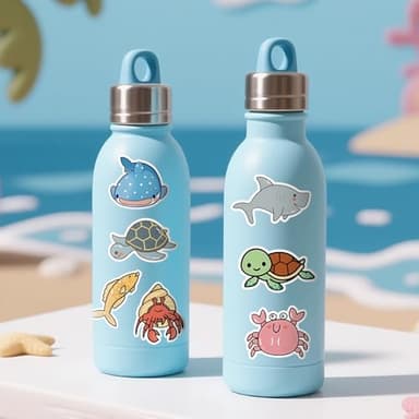 Anwyll 300Pcs Ocean Animal Stickers - Sea Animal Water Bottle Stickers for Kid Classroom Waterproof Vinyl Under The Sea Marine Creature Life Sticker Self Adhesive Fish Sticker for Party Decorations - Image 5