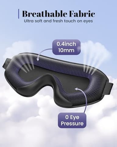 WAOAW Sleep Mask for Men Women: Blackout Eye Masks for Sleep - 3D Breathable Soft Comfortable Eye Mask for Travel - Adjustable Light Blocking Night Masks for Sleeping - Image 7