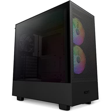 NZXT H510 Elite - CA-H510E-B1 - Premium Mid-Tower ATX Case PC Gaming Case - Dual-Tempered Glass Panel - Front I/O USB Type-C Port - Vertical GPU Mount - Integrated RGB Lighting - Black - Image 1
