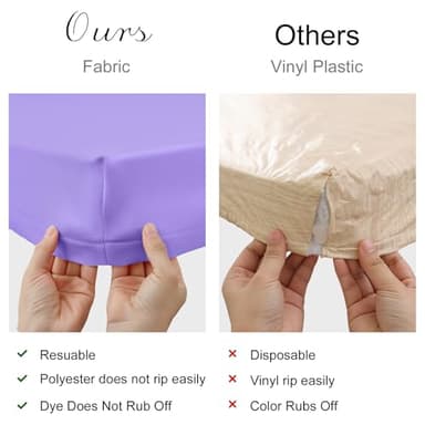 homing 2 Pack Rectangle Table Cloth, Elastic Fitted Fabric Tablecloth Fits for 6 Foot Folding Tables, Washable Table Cover for Picnic, Camping, Indoor & Outdoor (Lavender, 30" x 72") - Image 4