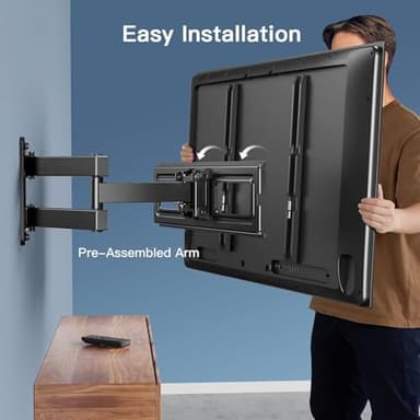 PERLESMITH TV Wall Mount for 26-55 inch TVs up to 70 lbs, Full Motion TV Mount Bracket with Swivel, Tilt, Level Adjustment, Corner Mount with Articulating Arm, Max VESA 400x400mm, PSMFK7 - Image 5