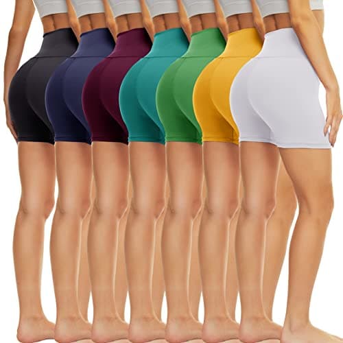 TNNZEET 7 Pack Biker Shorts for Women - 5''/8''/3'' High Waisted Workout Tummy Control Spandex Gym Shorts for Yoga Athletic - Image 1