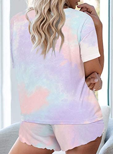 Ekouaer Tie Dye Pajamas Set Womens Loungewear Sleepwear 2 Piece PJ Sets - Image 2