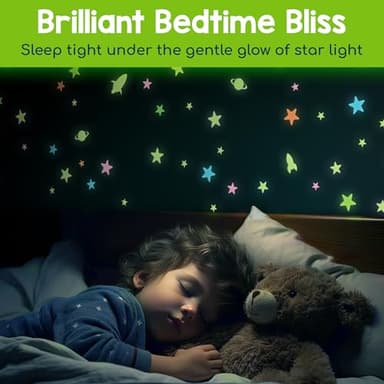 BUNMO 280pcs Glow in The Dark Stars for Ceiling - Safe Glow in Dark Stickers for Walls & Ceilings - Longlasting Glow in Dark Stars for Ceiling - Glow in The Dark Ceilings Stars - Strong Glow - Image 4
