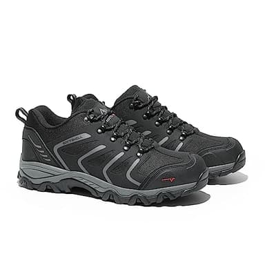 NORTIV 8 Men's Low Top Waterproof Hiking Shoes Lightweight Trekking Trails Outdoor Work Shoes 160448_Low Armadillo Black Dark Grey Size 12 M US - Image 7