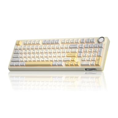 SOLAKAKA KI99 Pro 96% Wireless Mechanical Keyboard, RGB Gaming Keyboard, Hot-Swappable Pre-Lubed Switches, Gasket Structure Creamy Keyboards (Beige-White, Non-Silent Version) - Image 1