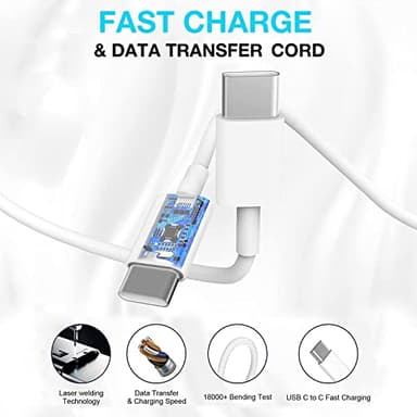 Fast Charging for iPhone 17 16 15 Charger,2Pack 20W USBC Wall Charger Travel Plug Block Phone 16e Charging Cable for iPhone 17 Air/17 Pro/17 Pro Max/16 Pro/16 Pro Max/16 Plus/15/15 Pro/15 Pro Max/iPad - Image 5