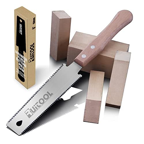 RUITOOL Japanese Hand Saw 6 Inch Double Edge Sided Pull Saw Ryoba SK5 Flexible Blade 14/17 TPI Flush Cut Beech Handle Wood Saw for Woodworking Tools - Image 1