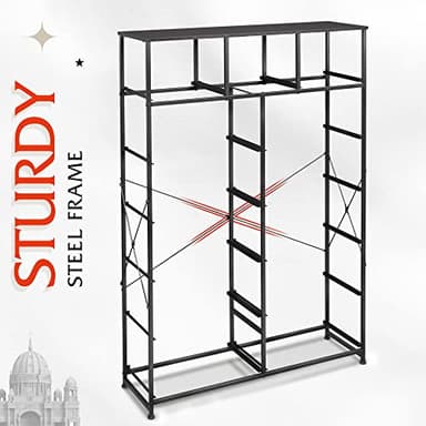 WLIVE Storage Organizer Unit with 13 Fabric Bins, Storage Drawers Organizer with Steel Frame, Tall Storage Tower Organizaton for Living Room, Hallway, Office, Dark Grey - Image 7