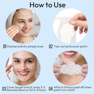 Full Face Pimple Patches(5 Pack),Big Hydrocolloid Acne Patches,Skin Care Zit Patches for Whole Face,Nose, Chin, Forehead & Cheeks w/Tea Tree Oil, Salicylic Acid & Cica Oil（5 Pack,25 Patches） - Image 8