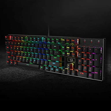 Redragon K556 RGB LED Backlit Wired Mechanical Gaming Keyboard, 104 Keys Hot-Swap Mechanical Keyboard w/Aluminum Base, Upgraded Socket and Noise Absorbing Foams, Quiet Linear Red Switch - Image 9