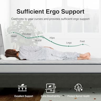 Novill 8 Inch Foam and Spring Hybrid Mattress, Twin Mattress in a Box, Medium Support, CertiPUR-US Certified Foam & Steel Coils, Durable Design, Guest and Youth Bedroom, Eco-Friendly Packaging - Image 3