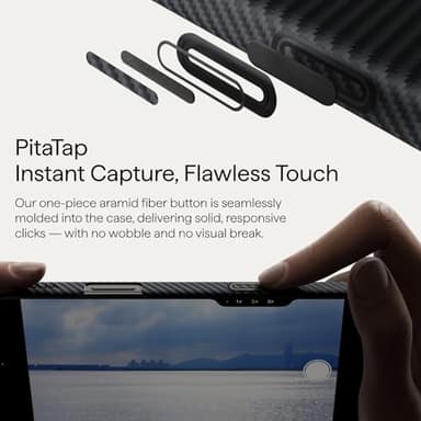 pitaka for iPhone 17 Pro Case 6.3" with Camera Control Button, Compatible with MagSafe, Ultra-Slim Case with Caseless Touch Feeling, 600D Aramid Fiber Woven, Black/Grey(Twill) - Image 4