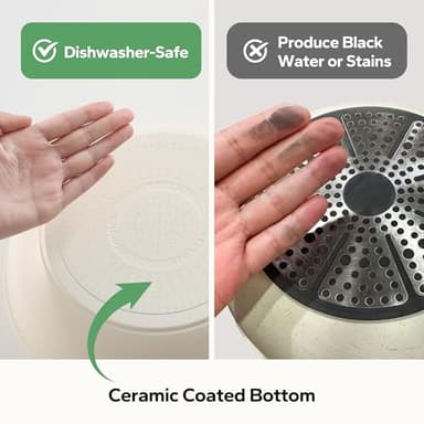 Redchef Pans and Pots Set Nonstick, Ceramic Cookware Set with Detachable Handles, Healthy,Non Toxic, Kitchen Cookware Sets16Pcs, Induction RV Kitchen Set, PFAS PFOA & PTFE Free, Beige White - Image 3