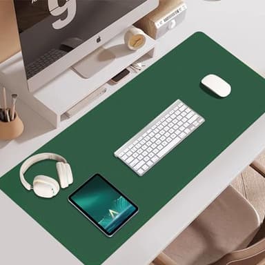 Large Desk Pad, 47.2'' x 23.6'', Office Desk Mat, Computer Mat for Desk, Leather Desk Pad Protector, Sewing Desk Blotter, Desktop Writing Pad for Office/Home/Decor Dark Green - Image 6