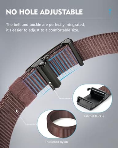 FAIRWIN Ratchet Belts for Men - Nylon Web Belts for Golf Work Casual, Adjustable Webbing for Daily/Outdoor/Business - Image 3
