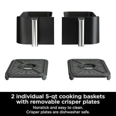 Ninja R-AD300CO Foodi 6-in-1 10-qt. XL 2-Basket Air Fryer with DualZone Technology, Black (Renewed) - Image 3